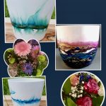 Ink flower pots that can be made during this workshop.